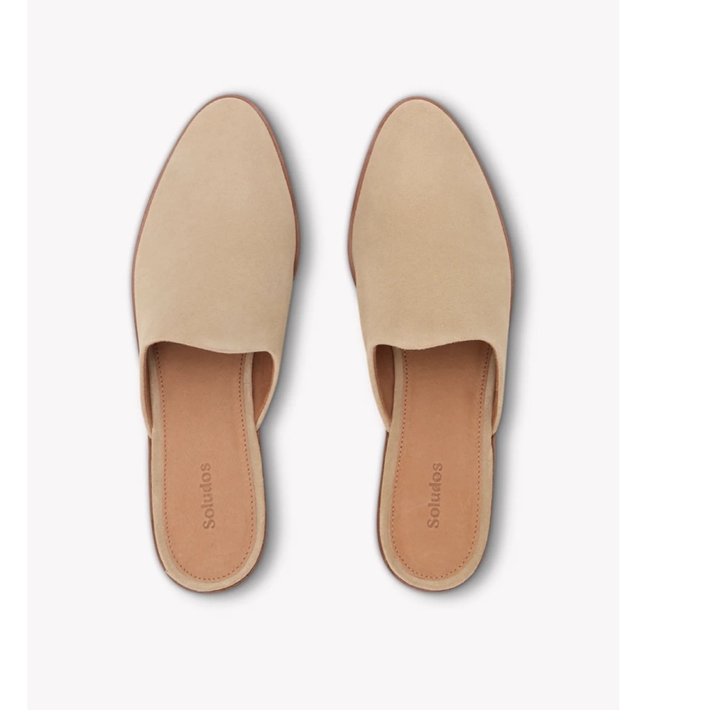 Soludos Beige Suede Women's Mules